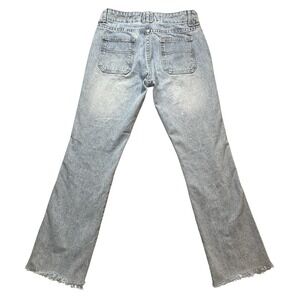 Gap Jeans Womens 4R Blue Low‎ Rise Bootcut Raw Hem Distressed Light Wash Denim